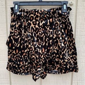 MINKPINK velvet leopard shorts